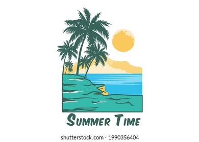 summer time design with beach