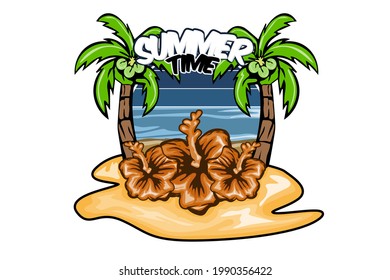 summer time design with beach