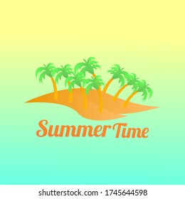 Diseño de verano con fondo de playa y amarillo - Ilustración vectorial