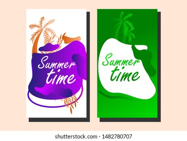 Summer time design. Holiday design. Minimal covers. Geometric background. Colorful gradients. Future geometric patterns. trend.