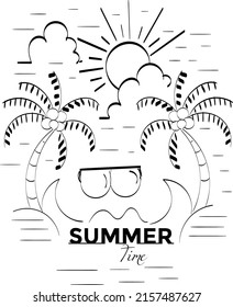 Summer Time. Summer Design For Print Or Use As Poster, Card, Flyer Or T Shirt