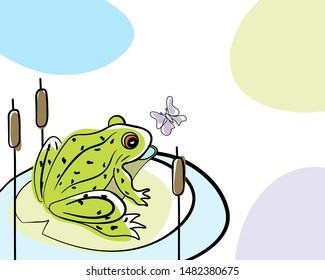 Sommerzeit-Doodle-Karte. EPS10 Vektorgrafik ohne Transparenz.