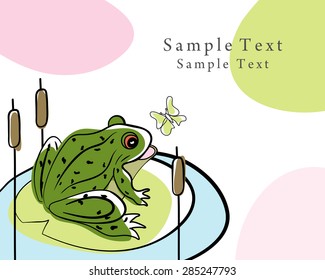 Summer time doodle card. EPS 10 vector illustration without transparency.
