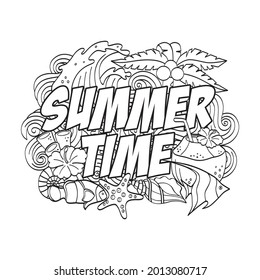 Summer Time Doodle Style Design. Suit for wallpaper, menu and display.