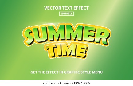 Summer Time Editable 3D Text Effect Template - 3D Lettering with bright colors refreshing summer theme