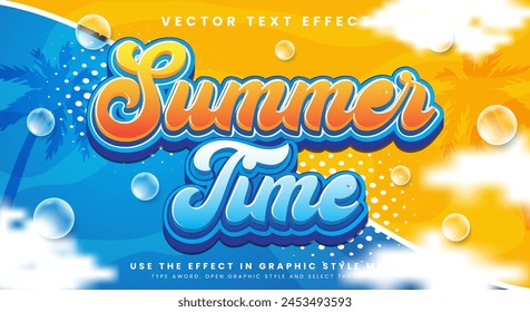 Summer time editable text effect Template with summer season event