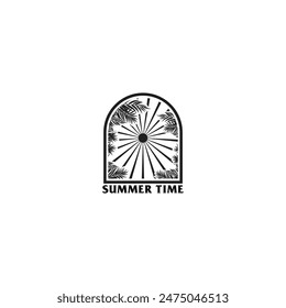 Summer time emblem or logo or label or t-shirt vector image