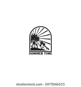Summer time emblem or logo or label or t-shirt vector image