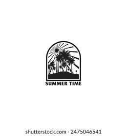 Summer time emblem or logo or label or t-shirt vector image