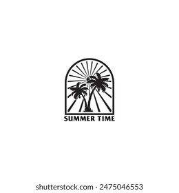 Summer time emblem or logo or label or t-shirt vector image