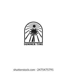 Summer time emblem or logo or label or t-shirt vector image