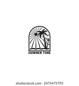 Summer time emblem or logo or label or t-shirt vector image