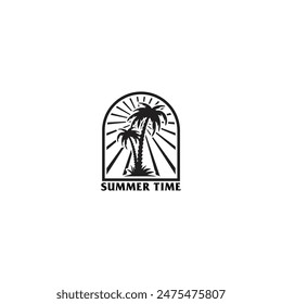 Summer time emblem or logo or label or t-shirt vector image