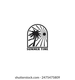 Summer time emblem or logo or label or t-shirt vector image