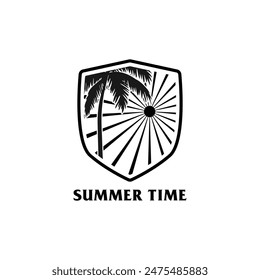 Summer time emblem or logo or label or t-shirt vector image