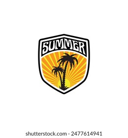 Summer time emblem or logo or label or t-shirt vector image