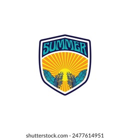 Summer time emblem or logo or label or t-shirt vector image