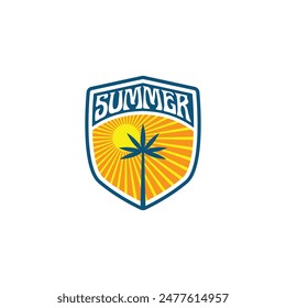 Summer time emblem or logo or label or t-shirt vector image