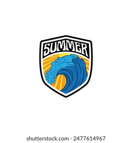 Summer time emblem or logo or label or t-shirt vector image