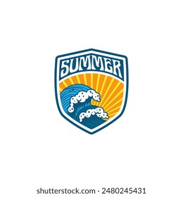 Summer time emblem or logo or label or t-shirt vector image