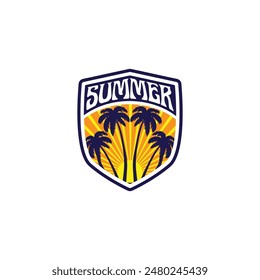Summer time emblem or logo or label or t-shirt vector image