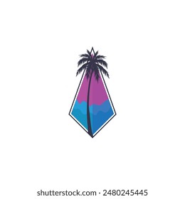 Summer time emblem or logo or label or t-shirt vector image