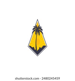 Sommerzeit-Emblem oder Logo oder Label oder T-Shirt Vektorgrafik Bild