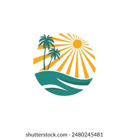 Summer time emblem or logo or label or t-shirt vector image