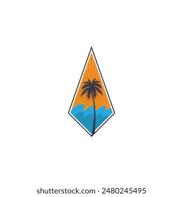 Summer time emblem or logo or label or t-shirt vector image