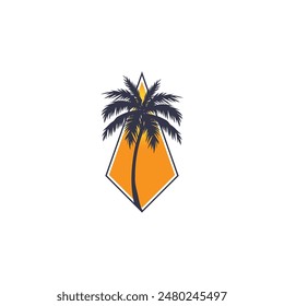 Summer time emblem or logo or label or t-shirt vector image
