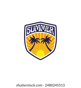 Summer time emblem or logo or label or t-shirt vector image