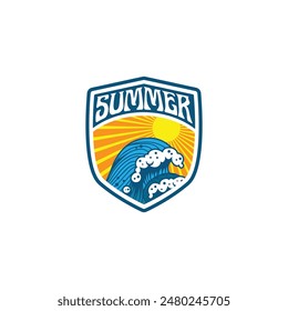 Summer time emblem or logo or label or t-shirt vector image