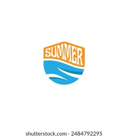Summer time emblem or logo or label or t-shirt vector image