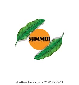 Summer time emblem or logo or label or t-shirt vector image