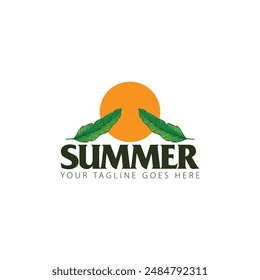 Summer time emblem or logo or label or t-shirt vector image
