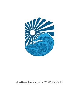 Summer time emblem or logo or label or t-shirt vector image