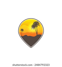 Summer time emblem or logo or label or t-shirt vector image