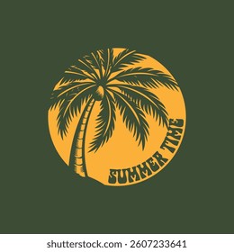 Summer time emblem or logo or label or t-shirt vector image