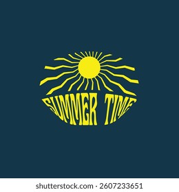 Summer time emblem or logo or label or t-shirt vector image