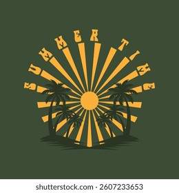 Summer time emblem or logo or label or t-shirt vector image