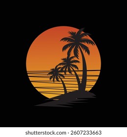 Summer time emblem or logo or label or t-shirt vector image