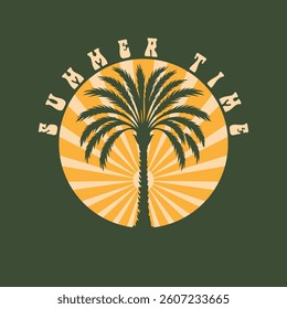 Summer time emblem or logo or label or t-shirt vector image