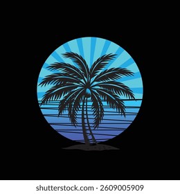 Summer time emblem or logo or label or t-shirt vector image