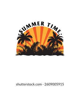 Summer time emblem or logo or label or t-shirt vector image