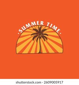 Summer time emblem or logo or label or t-shirt vector image