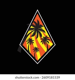 Summer time emblem or logo or label or t-shirt vector image