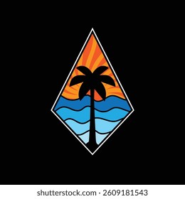 Summer time emblem or logo or label or t-shirt vector image