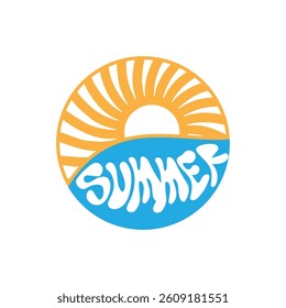 Summer time emblem or logo or label or t-shirt vector image