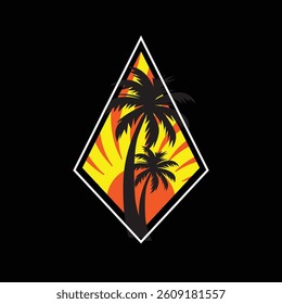 Summer time emblem or logo or label or t-shirt vector image