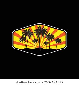 Summer time emblem or logo or label or t-shirt vector image